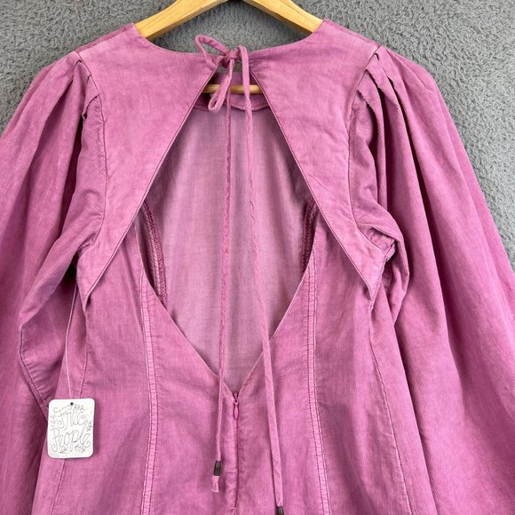 NWT Free People Pink Corduroy Starlight Mini Dress Size 0 - Picture 3 of 10